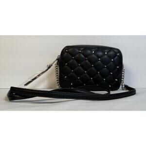 Rebecca Minkoff‎ Black Diamond Quilted Studded Top Zip Crossbody